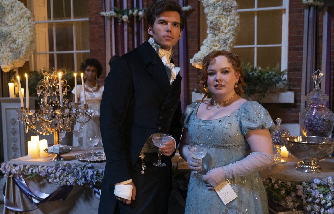 FilmUpdates's tweet photo. Luke Newton and Nicola Coughlan in ‘BRIDGERTON’ season 3 https://t.co/Q7HSf0CCw1