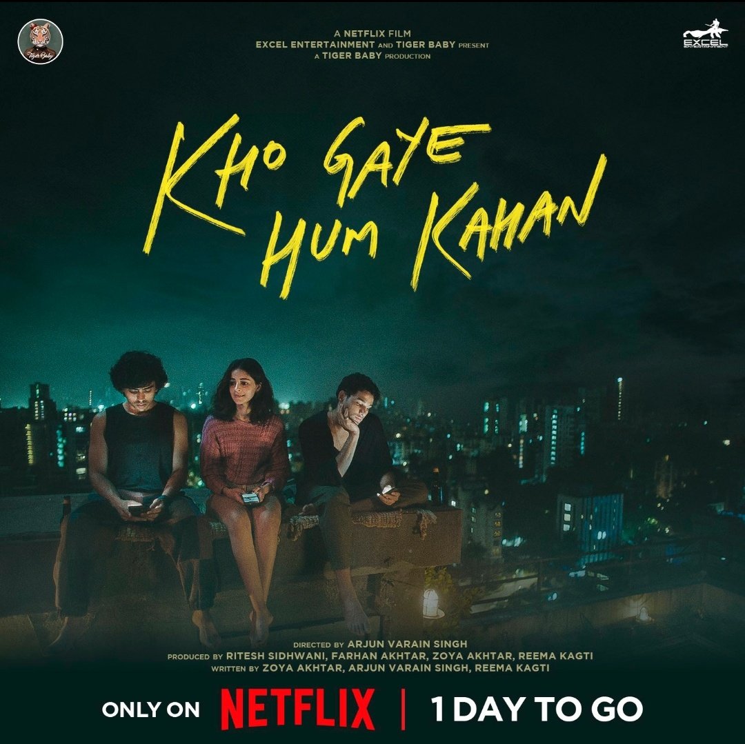 Kho Gaye Hum Kahan One Day To Go.. 
#KhoGayeHumKahan arrives Tomorrow 🗓️ 26th December only on Netflix..

#AnanyaPanday #SiddhantChaturvedi #AdarshGourav #KalkiKoechlin #AnyaSingh #RohanGurbaxani  #ZoyaAkhtar #AngadDevSingh #KartikShah #PravinKhairnar #SharicSequeira #TanaySatam