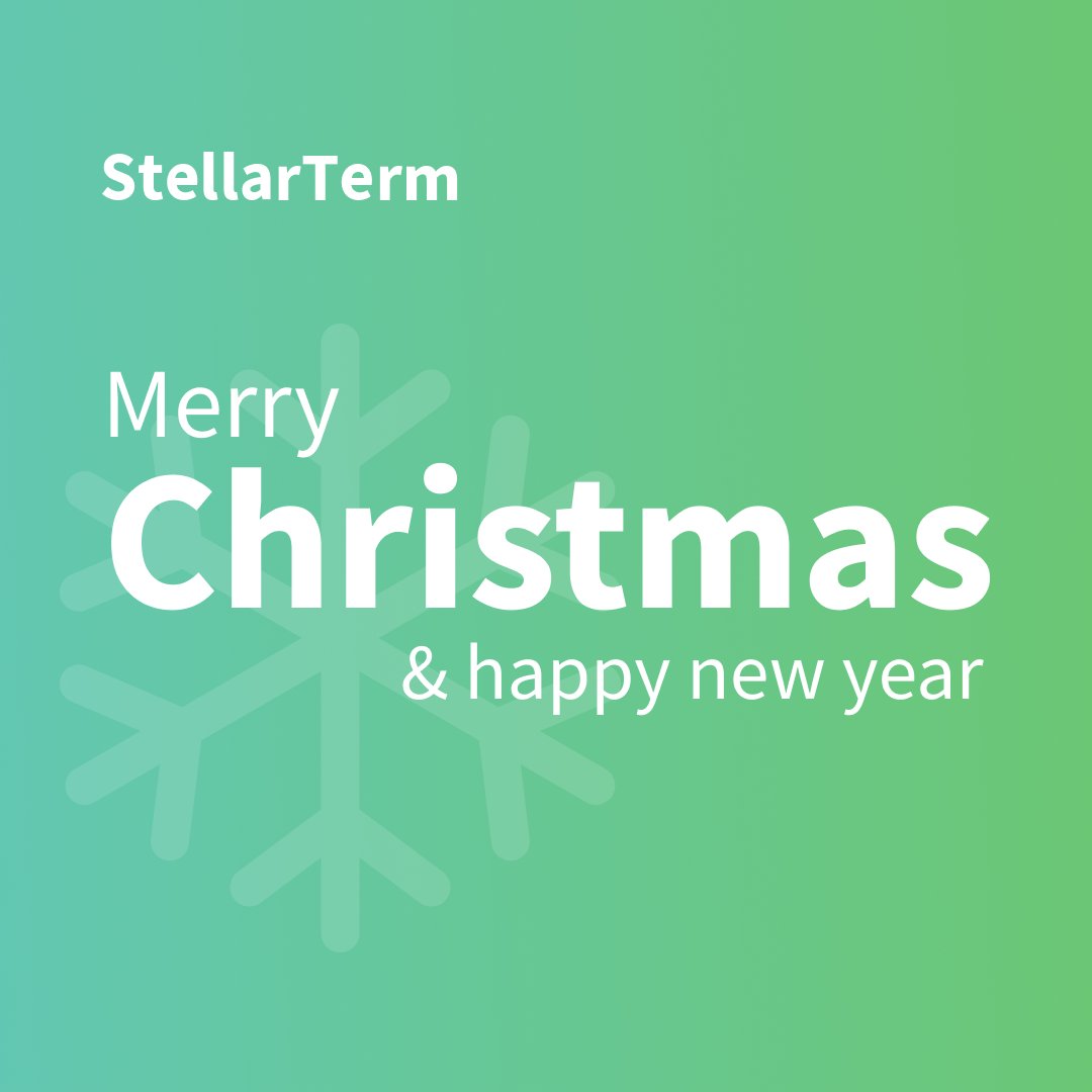 StellarTerm (@stellarterm) on Twitter photo Merry Christmas and Happy New Year to everyone from StellarTerm! 
Cheers to an amazing 2023, and here's to welcoming 2024 🎉 Merry Christmas and Happy New Year to everyone from StellarTerm! 
Cheers to an amazing 2023, and here's to welcoming 2024 🎉