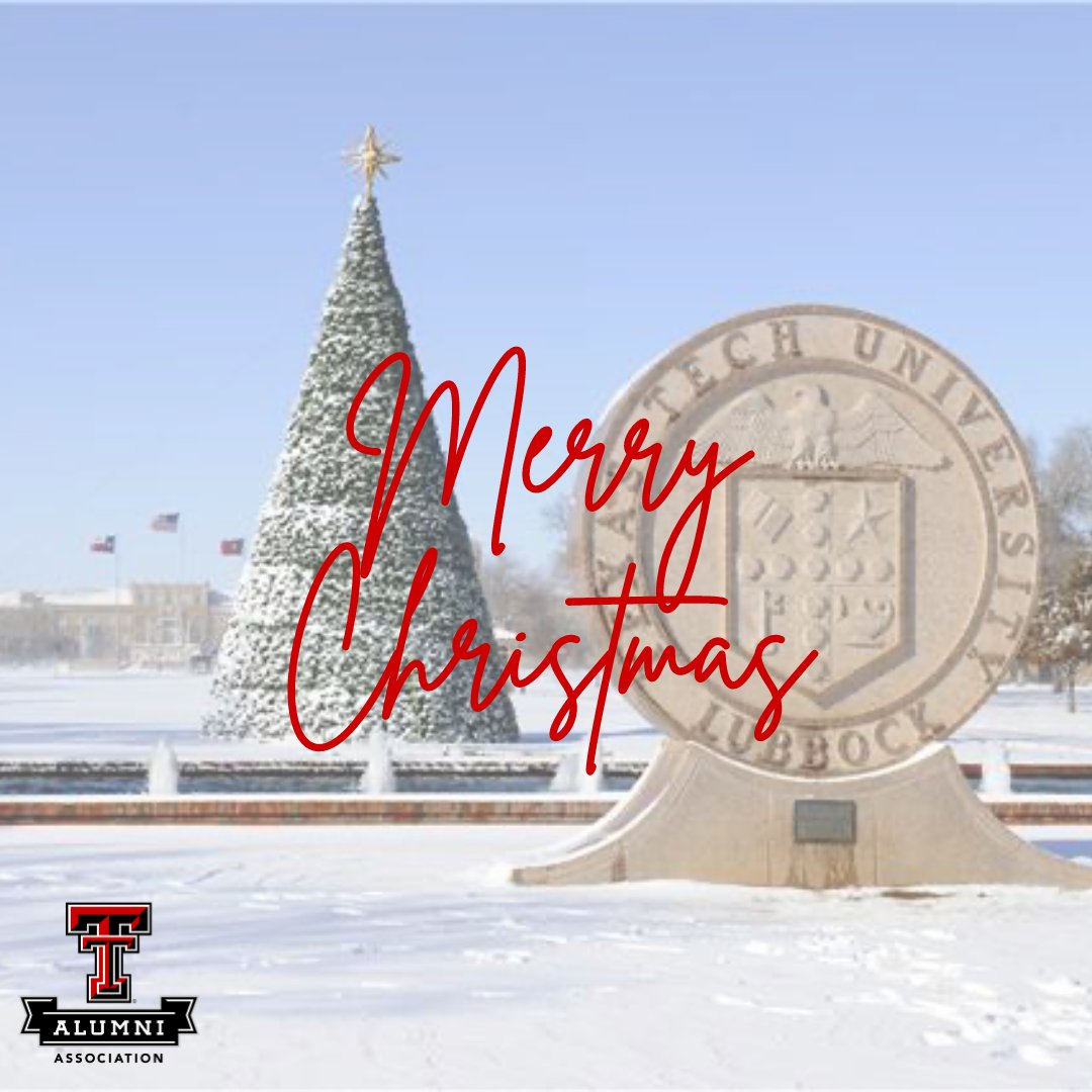 TTUAlumniAssoc's tweet photo. To each and every member of the Red Raider family, we wish you a Merry Christmas! May you be blessed with a day of peace and joy! 🎄🎁 https://t.co/qOAFHiM0Gz