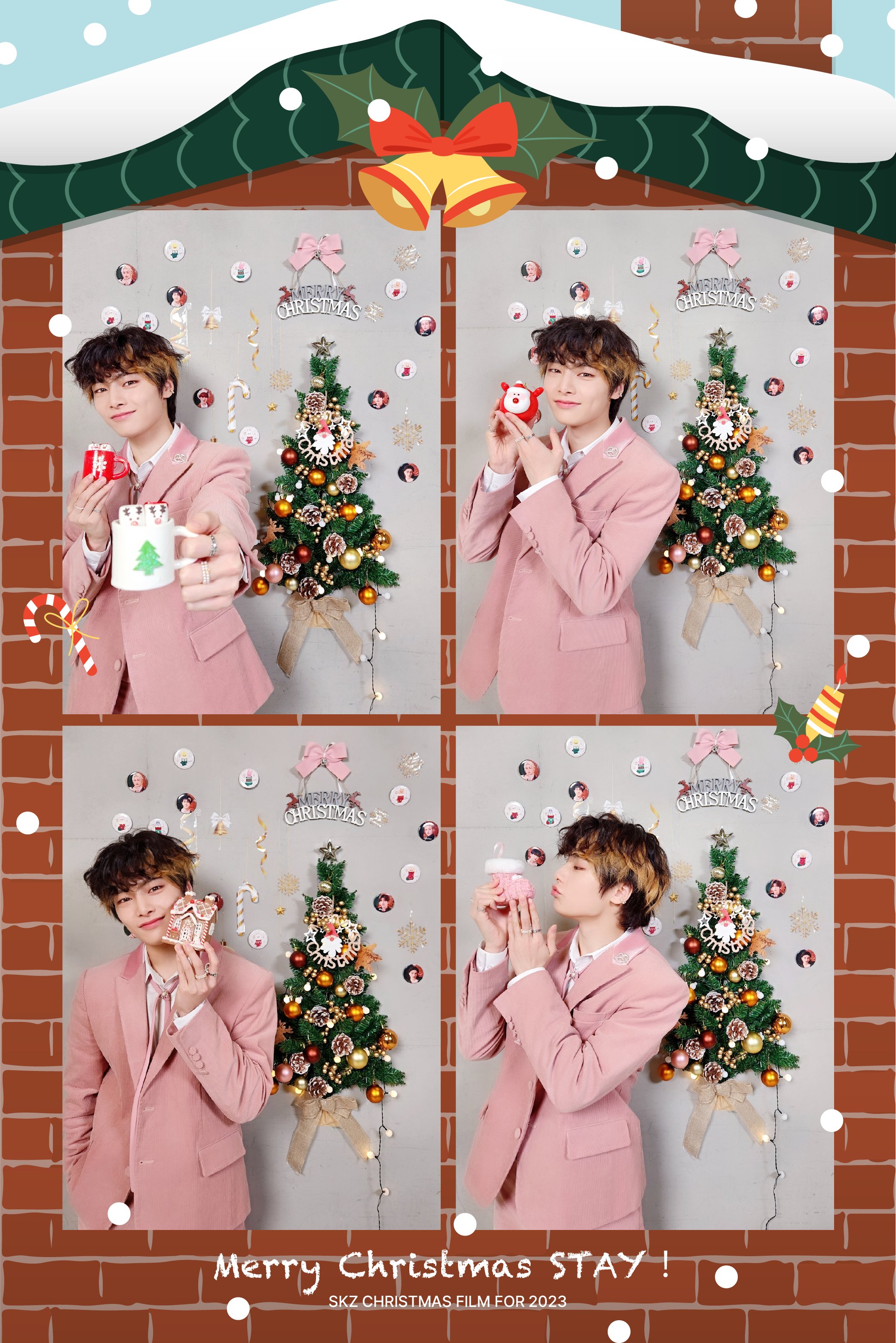 Stray Kids Bang Chan Official Photo Card Set Christmas Evel