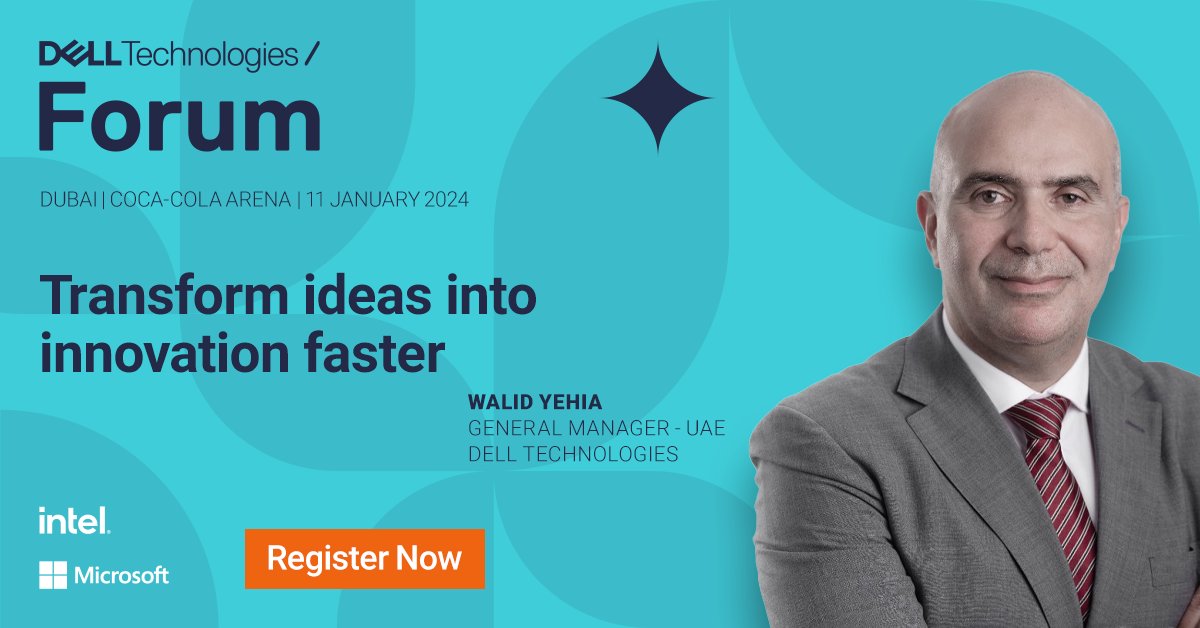 ❇️Empower peace of mind with leading-edge #tech at #DellTechForum #Dubai! You don't want to miss out on this year's Forum, featuring executive keynote speaker and #DellTech UAE's GM on January 11, 2024. @yehia_walid6 Register now➡️dell.to/3Tj414U