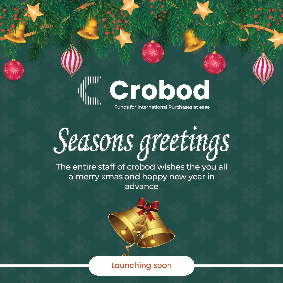 crobod's tweet photo. Seasons Greetings to our would-be stakeholders and partners.

All the best in the new season.

#Crobod
#Fintech
#Importers
#Exporters
#African 
#CrossBorder https://t.co/68EM9XYsNR