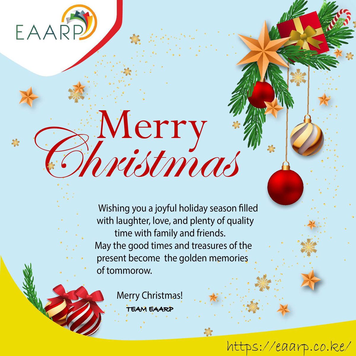 Merry Christmas from EAARP! Wishing you a joyful holiday season filled with love, laughter, and cherished moments. Have a good one! #MerryChristmas #HappyHolidays