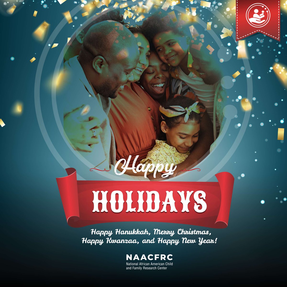 The National African American Child & Family Research Center Celebrates this Season of Joy, Compassion and Peace with You! 
Happy Holidays! 
 #BlackFamily  #BlackResearchers  #racialequity  #progress  #NAACFRC