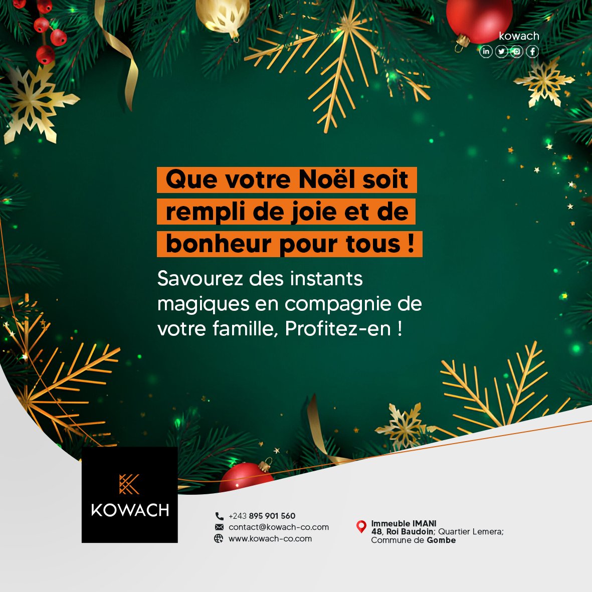 Kowach_co's tweet photo. JOYEUX NOËL À TOUS.

Vivez votre noël en famille pour des moments inoubliables.

#joyeuxnoel #logement #GestionLocative #Location https://t.co/aBkSqxUyvn