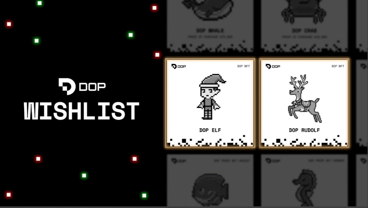 Merry Christmas DOP community🎄!

For a chance to win a Christmas-themed DOP NFT, we're inviting you to share your wishlist with us.

What features, conferences, communities, or any other wish do you want to see DOP embrace?

The two ideas that inspire the team most will be
