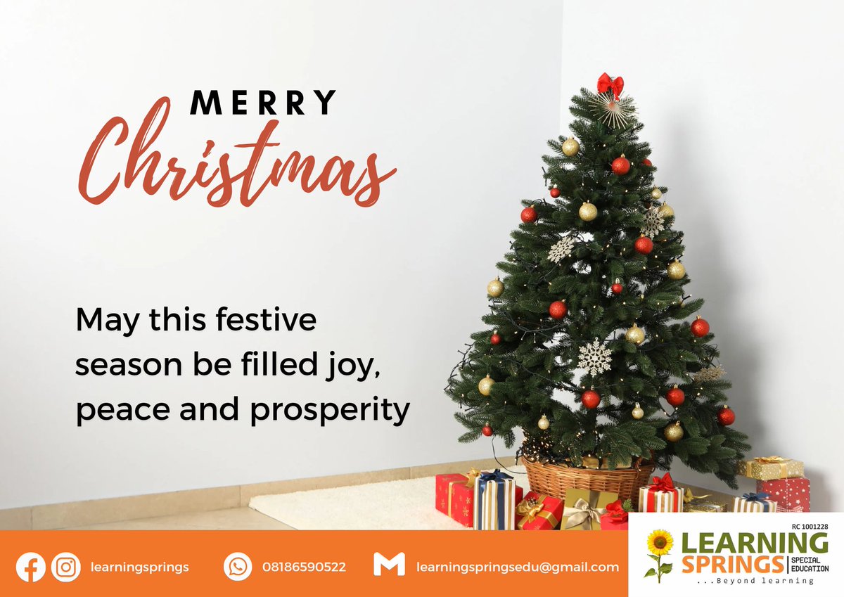 iheanachoijeom2's tweet image. From all of us at Learningsprings...

#Learningsprings #Beyondlearning #Inclusion #Inclusionmatters #Specialneeds #Rehabilitation #Education #School #Community #Counseling #Healthcare #Therapy #Christmas