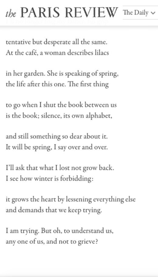Merry Christmas, friends. Live in the moment. 

AND, here is my Christmas poem about imagining future grief, while still insisting on spring. ✨