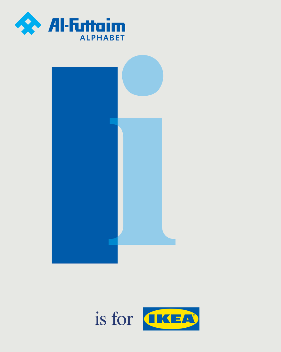 alfuttaim's tweet photo. I is for @IKEAUAE, a leading Swedish home furnishing specialist that dates back to 1943, when the founder Ingvar Kamprad wanted to offer a better everyday life for many people. #AlFuttaimGroup holds the franchise rights for IKEA in Egypt, Oman, Qatar, & the UAE
#EnrichingEveryday https://t.co/VuWB3kAVx9