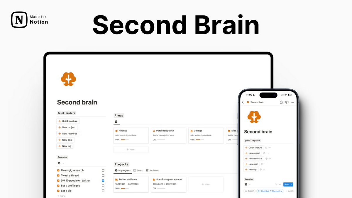 🚨GIVEAWAY ALERT🚨

I've remade my Second Brain template.

It's FREE for the next 24h.

1.  Like
2. Retweet
3. Reply “DM”

(Must be following to DM)