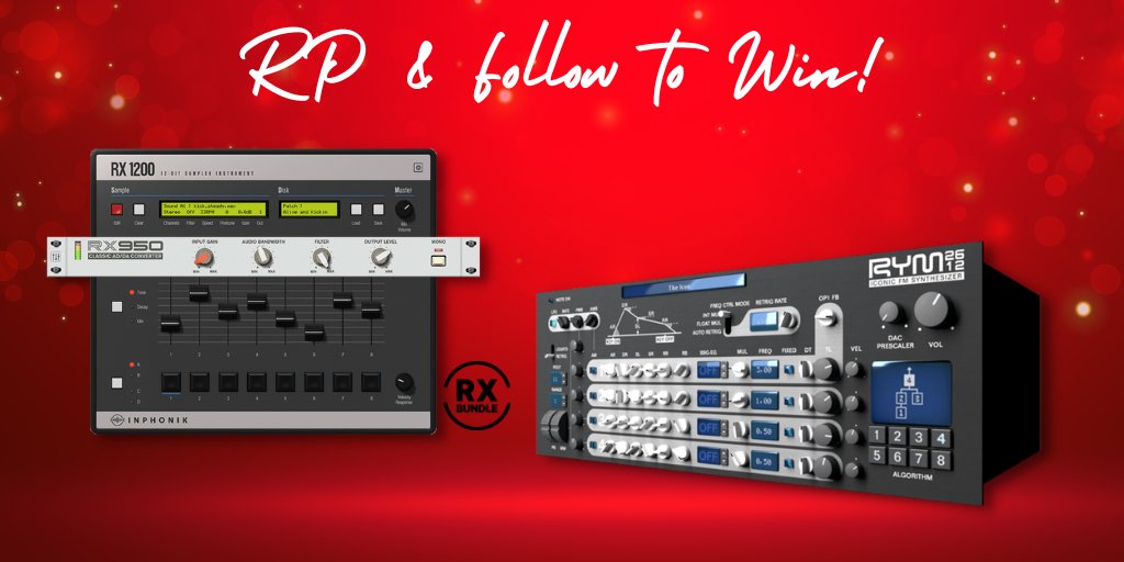 plugindeals's tweet photo. REPOST &amp; FOLLOW @plugindeals and @inphonik to WIN one of the 10 prizes offered by Inphonik: 5x RX Bundles &amp; 5x RYM2612 synth plugins 🎅

🎄 https://t.co/szkTAkH4rf

10 Winners chosen January 3 https://t.co/4dMUk9TSo3
