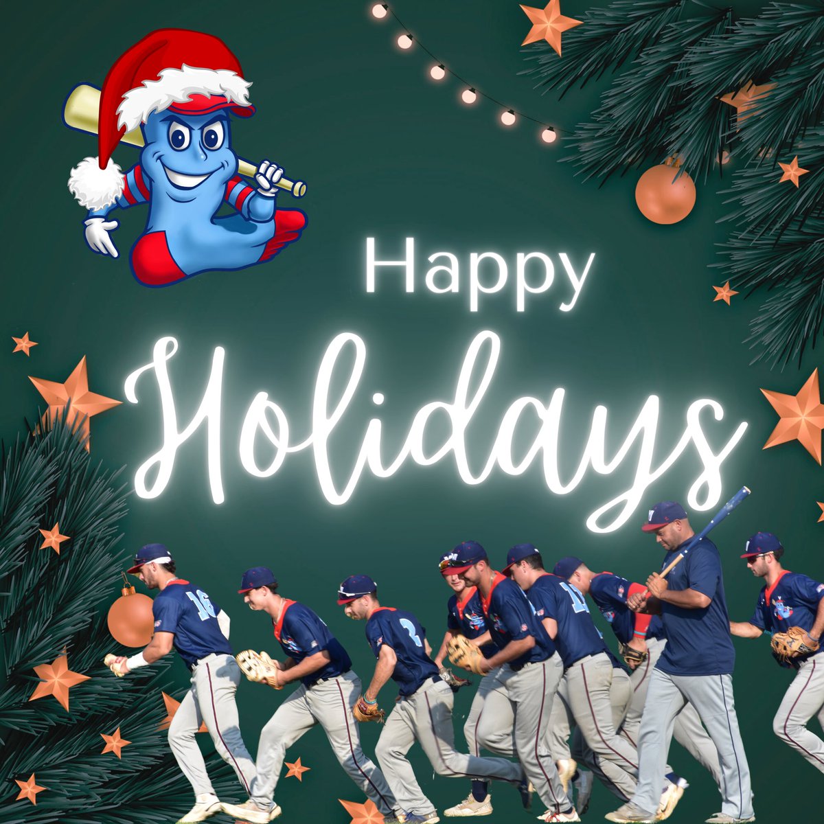 Running to see what Santa left us under the tree! Happy Holidays, Blue Sox Family!