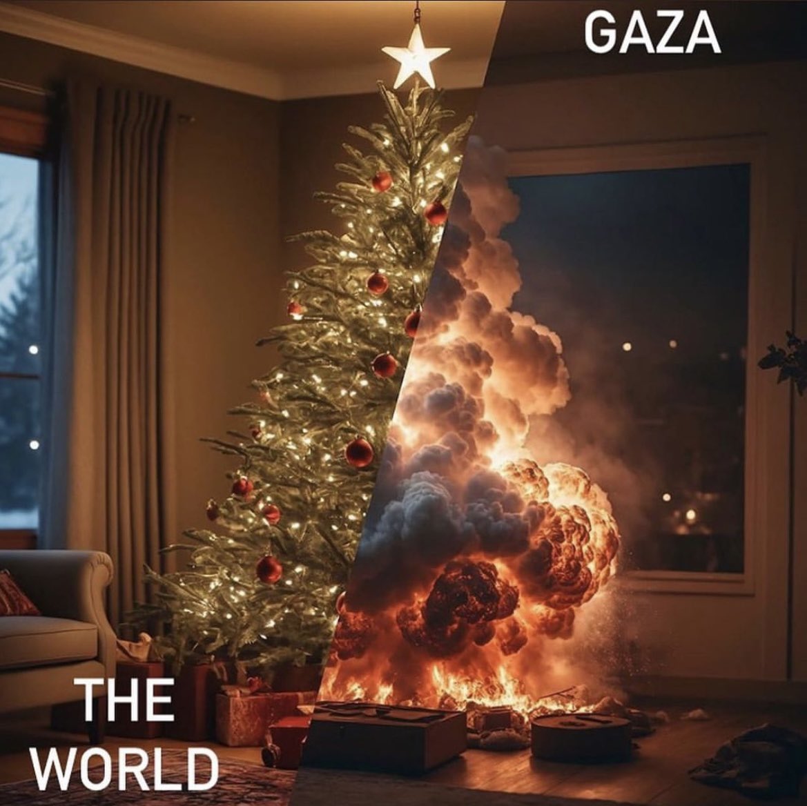 To everyone who is celebrating #Christmas2023 and are singing #ItsAWonderfulLife,  don’t forget the children of #gaza, let us all pray and wish for more empathy, compassion and solidarity to the people of #Gaza who lost their homes, families in their holy land.