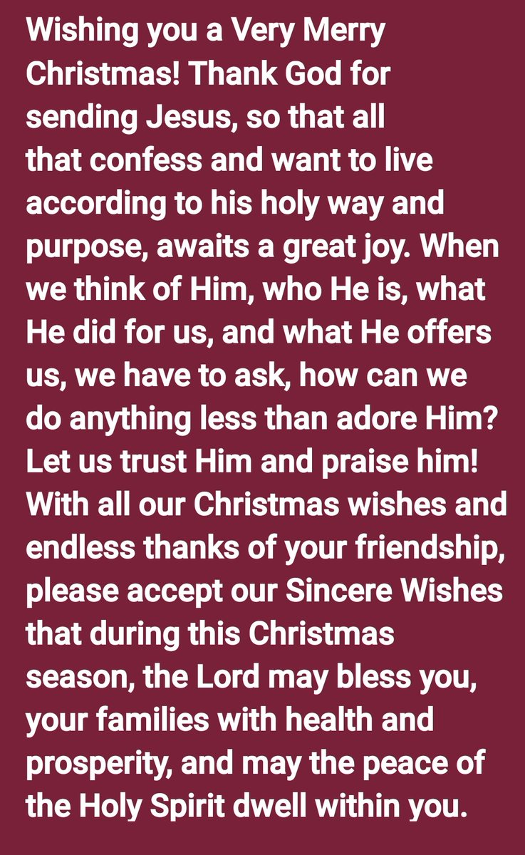 MERRY CHRISTMAS!
"Glory to God in the highest, and on earth peace, good will toward men."