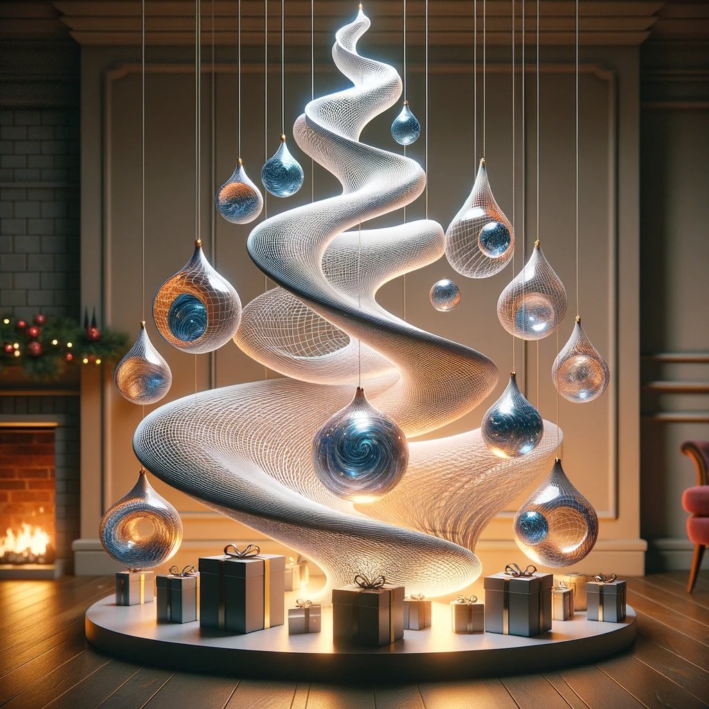 sthavishtha's tweet image. Computational mechanicians know how to celebrate Christmas in style! 🎄 Behold the stunning Christmas tree made of splines, created with DALL·E. Happy Holidays! #Christmas #EngineeringArt