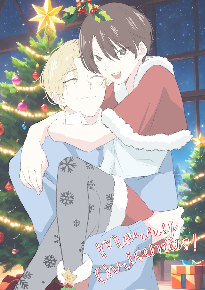 Happy Holidays &amp; Merry Christmas. 

Art by Madeline

#MistletoeMagic #ChristmasLove #WrappedInHisArms #yaoi #anime #holiday #holigay #christmas #underthemistletoe #yaoicouple #pride #xmas