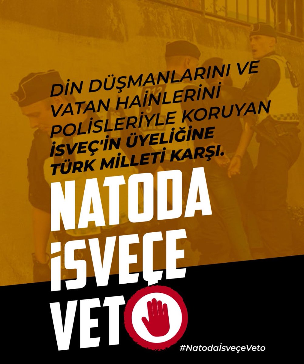 MahmutAsmali's tweet photo. Kutsal kitabımız olan Kuran-ı Kerimi yakanları koruyan ve Türkiye düşmanı terör örgütlerinin yuvası haline gelmiş İsveç'in NATO'da yeri yok❗️
#natodaisveçeveto https://t.co/UcIaEdmtjh