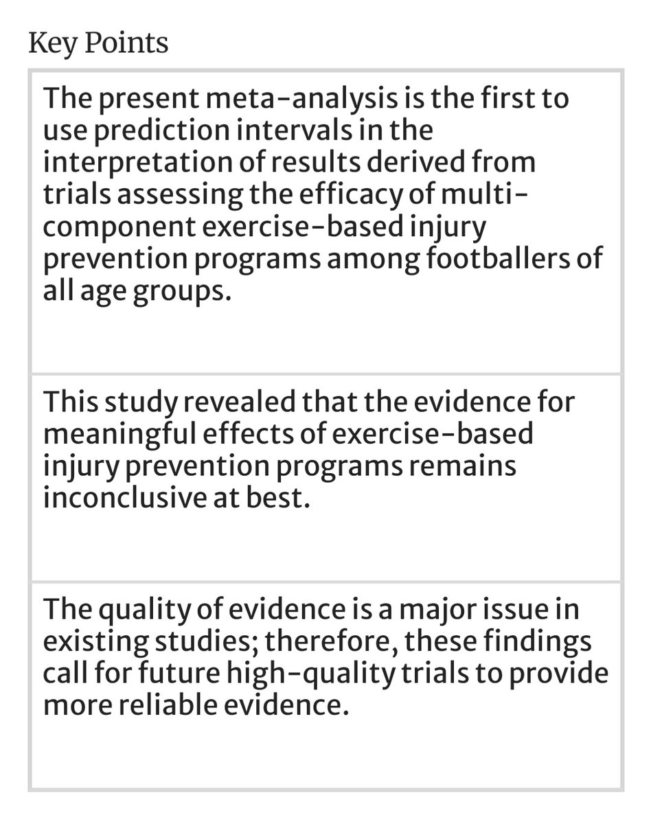 ObertincaR's tweet photo. Earlier this year, my first PhD paper was published in @SportsMedicineJ. We aimed to investigate the efficacy of multi-component, exercise-based injury prevention programs among footballers of all age groups.

Open access 👉 https://t.co/17DjGzLc93 https://t.co/zkfzLtqgI2