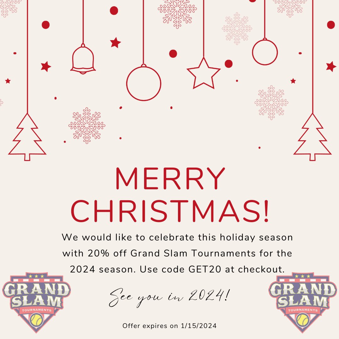 Merry Christmas! Celebrate the holiday season with 20% off Grand Slam Tournaments.