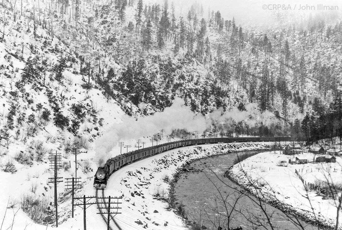 Merry Christmas! Here is John Illman’s spectacular winter scene of Southern Pacific train 19, 'The Klamath,' led by GS-6 4462 near Dunsmuir, CA in February 1952. To all our members and supporters celebrating this joyful day, we hope it’s a happy one with friends and family.