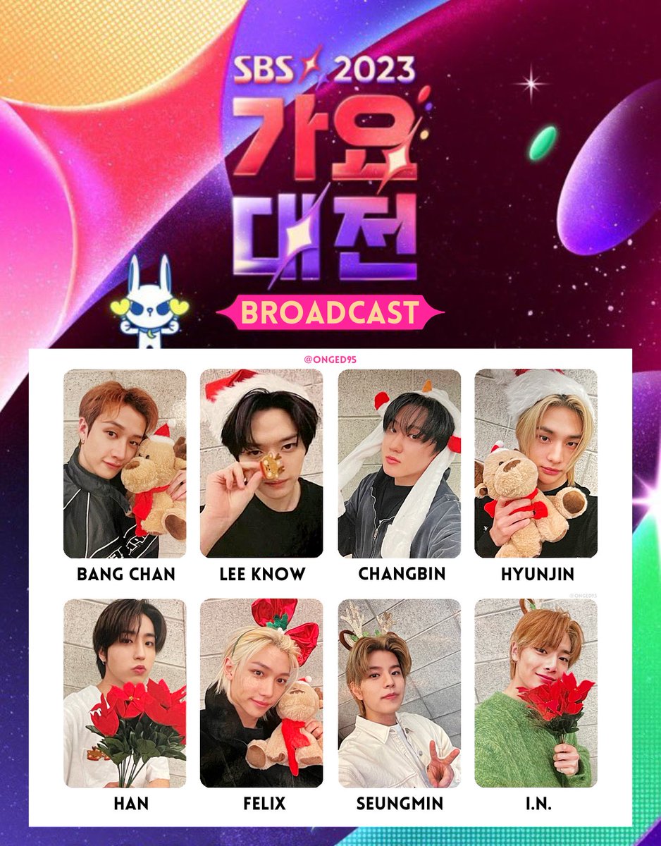 onged95's tweet photo. Stray Kids <2023 SBS Gayo Daejeon> broadcast photocard list

스트레이키즈 가요대전 공방 포카 리스트 https://t.co/DfDDKWFXyo