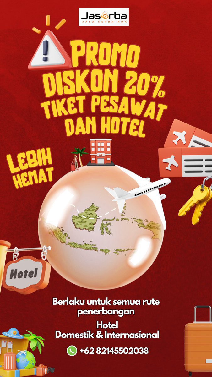 decqsion's tweet photo. haloo aku jual tiket pesawat dan hotel
berdiskon 20%-25% dari harga aplikasi ya
cara hitungnya gmn?
jadi misal harga di aplikasi 1jt
1.000.000 x 0,75 = 750.000
murah kan, drpd beli di aplikasi harga normal
semua maskapai dan semua hotel bisa ya
#promohotel #promopesawat
#zonauang https://t.co/SqGJAu8Ofh