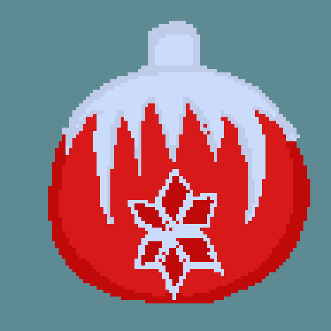 RajaThaiel's tweet photo. @Pixel_Dailies #pixel_dailies #pixelart #pixels #aseprite
An #ornament for the tree. #madeinaseprite https://t.co/gY66BkdxQH