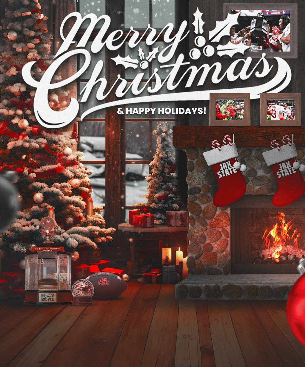 Merry Christmas and Happy Holidays from the Jax State Football Family to yours🎄