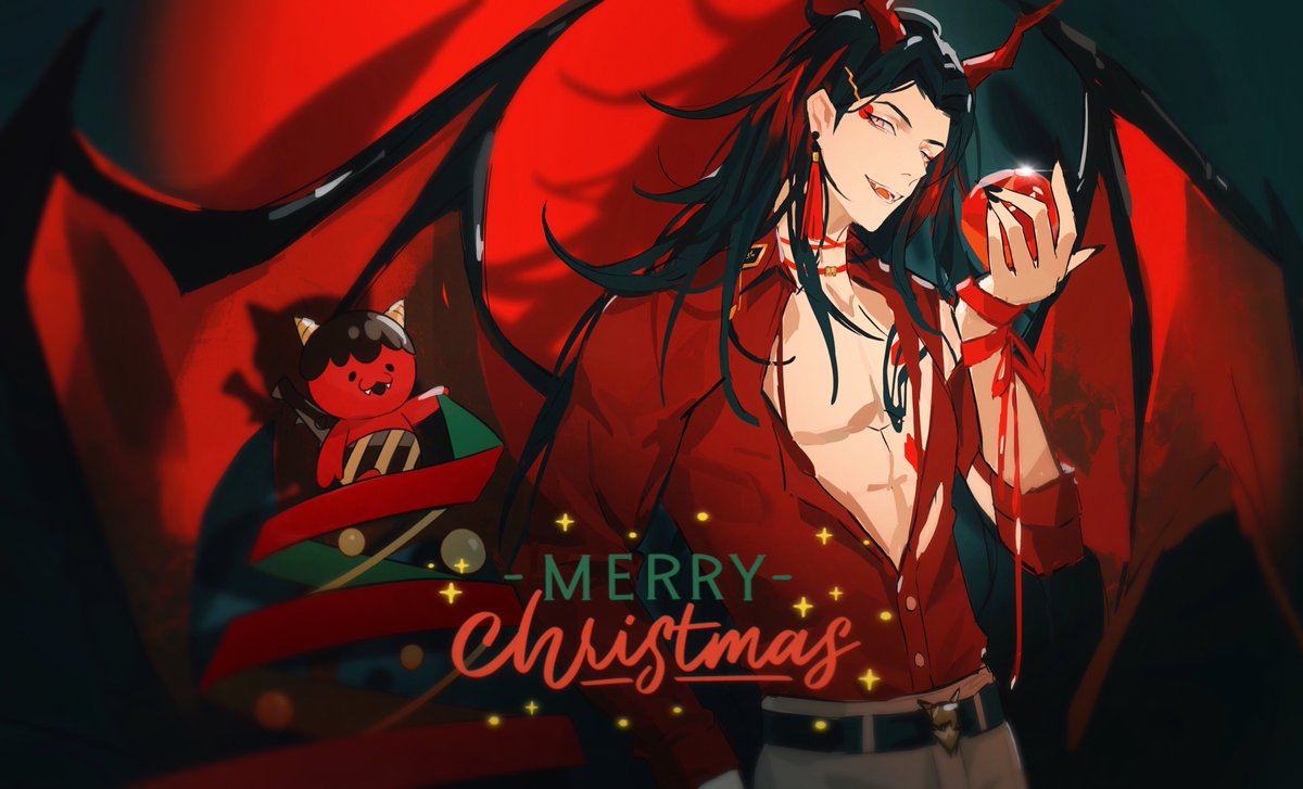 _Shiro233_'s tweet photo. 🎄🎅🎄 #VoxAkuma #Akurylic #AkThumbA https://t.co/lvmNVpIBod