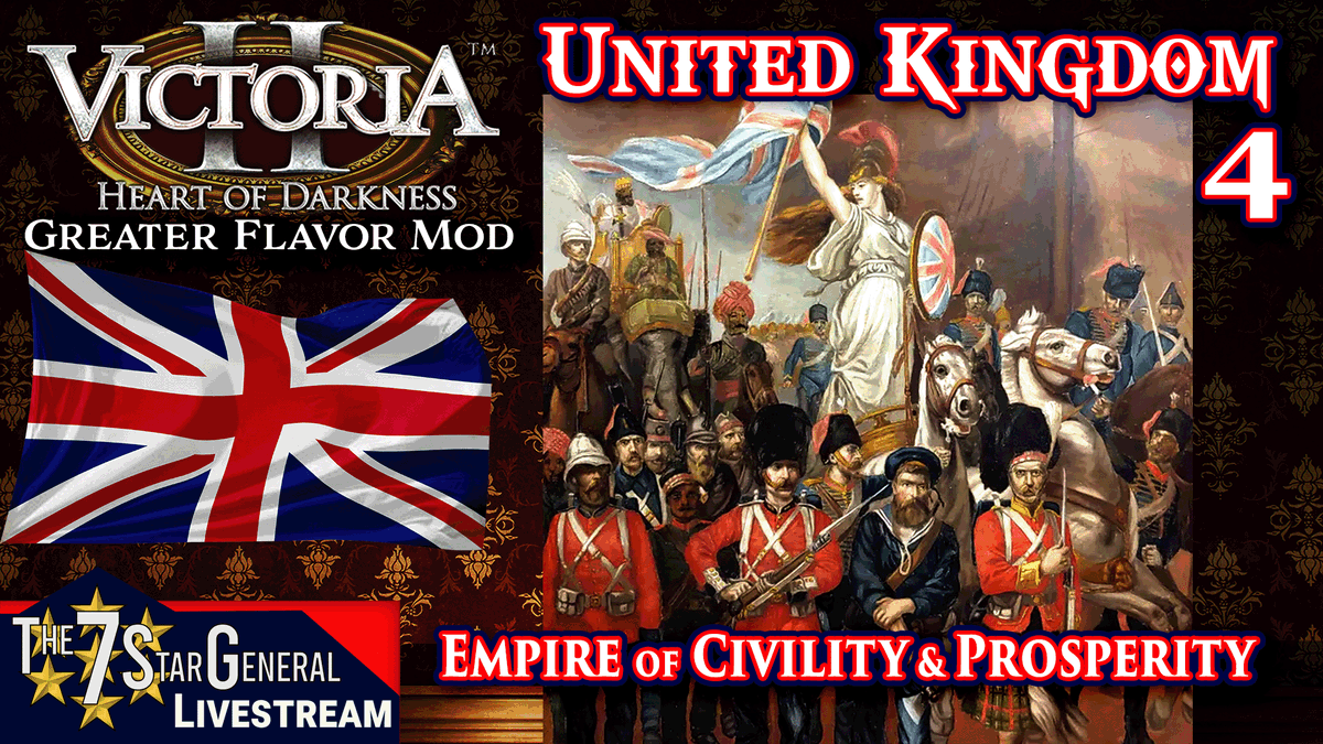 CalebBuchinger's tweet photo. 🛠️ 💵 Victoria 2 Greater Flavor Mod 💵 🛠️
🇬🇧 👑 #UnitedKingdom 👑 🇬🇧
#Livestream 4
1877
#Empire of Civility & Prosperity
🔴 #YouTube 🔴
https://t.co/QMk93CDLDc
🟢 #Kick 🟢
https://t.co/GFegkfWu32
#TikTok
https://t.co/CiJb1eBEA1
⭐️⭐️⭐️⭐️⭐️⭐️⭐️
#T7SG
#UK #Victoria2 #Vicky2 #GFM https://t.co/b1Nkwoqndy