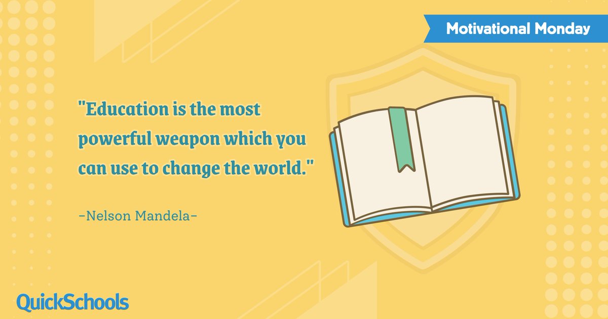QuickSchools's tweet photo. Nelson Mandela articulates the transformative power of education as a catalyst for positive change. It highlights the idea that education is not merely a tool but a force that empowers individuals with knowledge.

Follow #QuickSchools for weekly inspirations https://t.co/ArfaTjsQKb