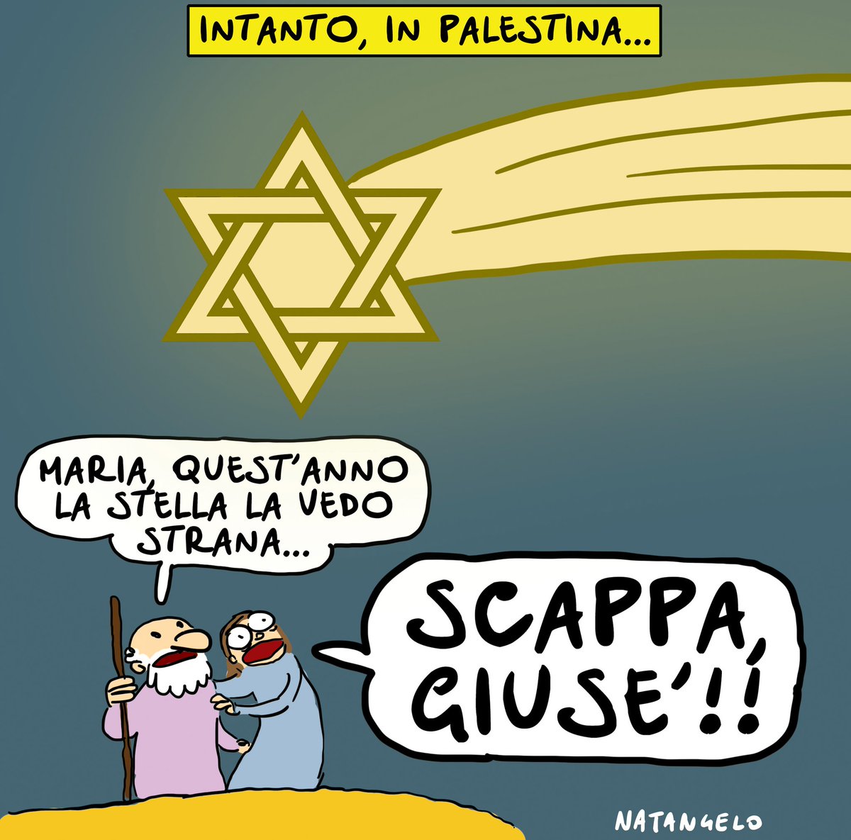 Un natale un po' così 

#buonnatale #natale #gaza #israele #vignetta #fumetto #memeitaliani #umorismo #satira #humor #natangelo