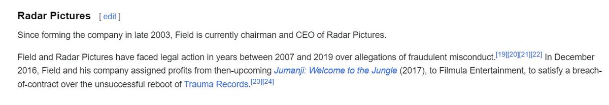 The portfolio of the studio making this is 12 years of fraud and some Jumanji movie trailers

We will be watching.