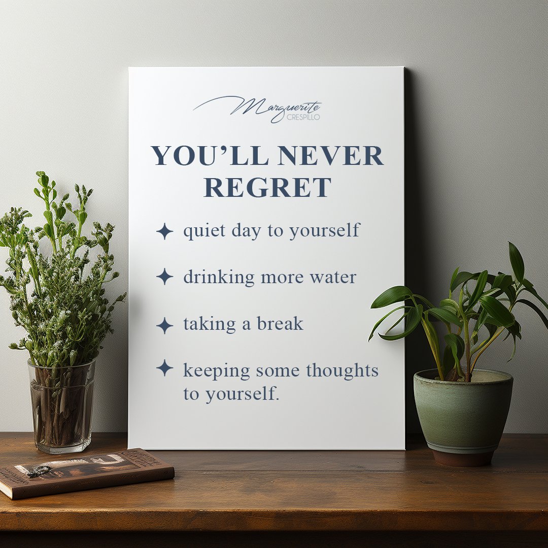 MCrespillo's tweet image. 🌿 Wednesday Wisdom 🌿 Sometimes, the best investment is in yourself. 🌟 Take a breather, sip that water, and enjoy a quiet day. No regrets here! ✨

#SelfCareWednesday #WellnessWisdom #MeTimeMagic #MargueriteCrespillo #RealEstate #RealEstateAgent