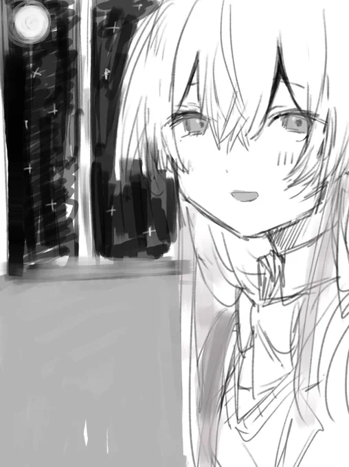 月が綺麗だよ
#むぎあーと 
