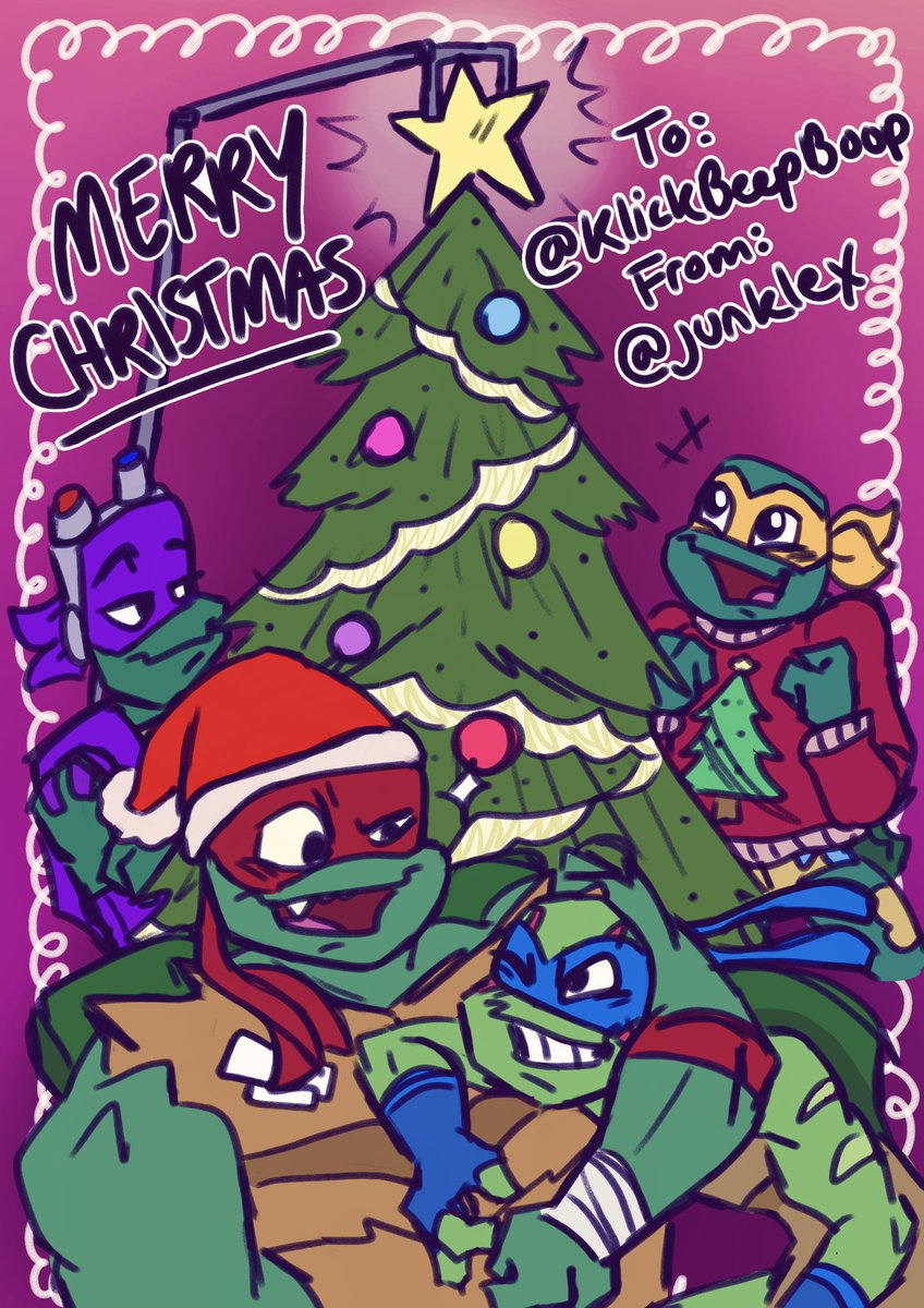 junklex's tweet photo. hiii @KlickBeepBoop !! i was your secret santa for #macaquesecretsanta 😁🎄
thanks for giving me the opportunity to draw these guys for the first time. i hope i did them justice, and i hope you like the art!! happy holidays :D https://t.co/8DUM37QsT9