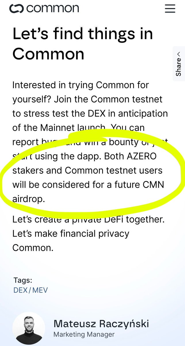 ilocaner's tweet photo. 📨 $CMN Airdrop hint
We knew that $AZERO #AZERO stakers are eligible for $CMN Airdrop.
But you know that #Common Testnet users can also be eligible?
Now, do yourself a favor and make some tests. It's a win to win for you and the @Aleph__Zero ecosystem.
Why?
1️⃣ You can get $CMN in the future FOR FREE. This means you will have some tokens of the unique DEX made by the same Team of $AZERO for $0. You can check $UNI (Uniswap), $CAKE (PancakeSwap) or $RAY (Raydium) for a price performance reference.
2️⃣ The @Aleph__Zero Team will have more samples and feedback, hence it can accelerate the Mainnet release.
How?
1 - Install Subwallet and create an address
2 - get some TZERO from https://t.co/Ir133kTMbz
3 - play around on testnet (make some swaps etc) https://t.co/JxIbMEWhEU
4 - If you find any bug, report it on Common Discord channel, Telegram or in this URL https://t.co/LABrKe3Xcq
5 - I would swap and get every element on the DEX, maybe those who have all elements will have a surprise.
Note: if anything you can check official tutorial here https://t.co/iMU48YFyxX
Merry christmas!
🚀🔝💎
