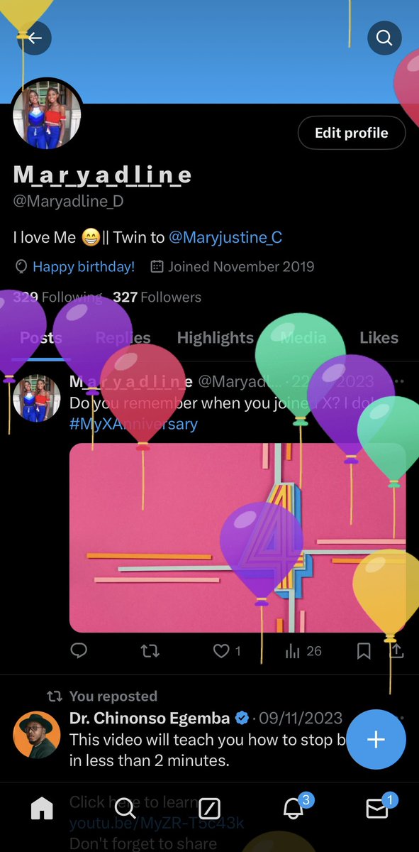Maryadline_D's tweet photo. I got balloons today 🥹
I come to X every 25th for this 🥰

Happy Birthday to me 🎉🎉🎉

Merry Christmas everyone ❤️ https://t.co/Ge0L6bOXp3