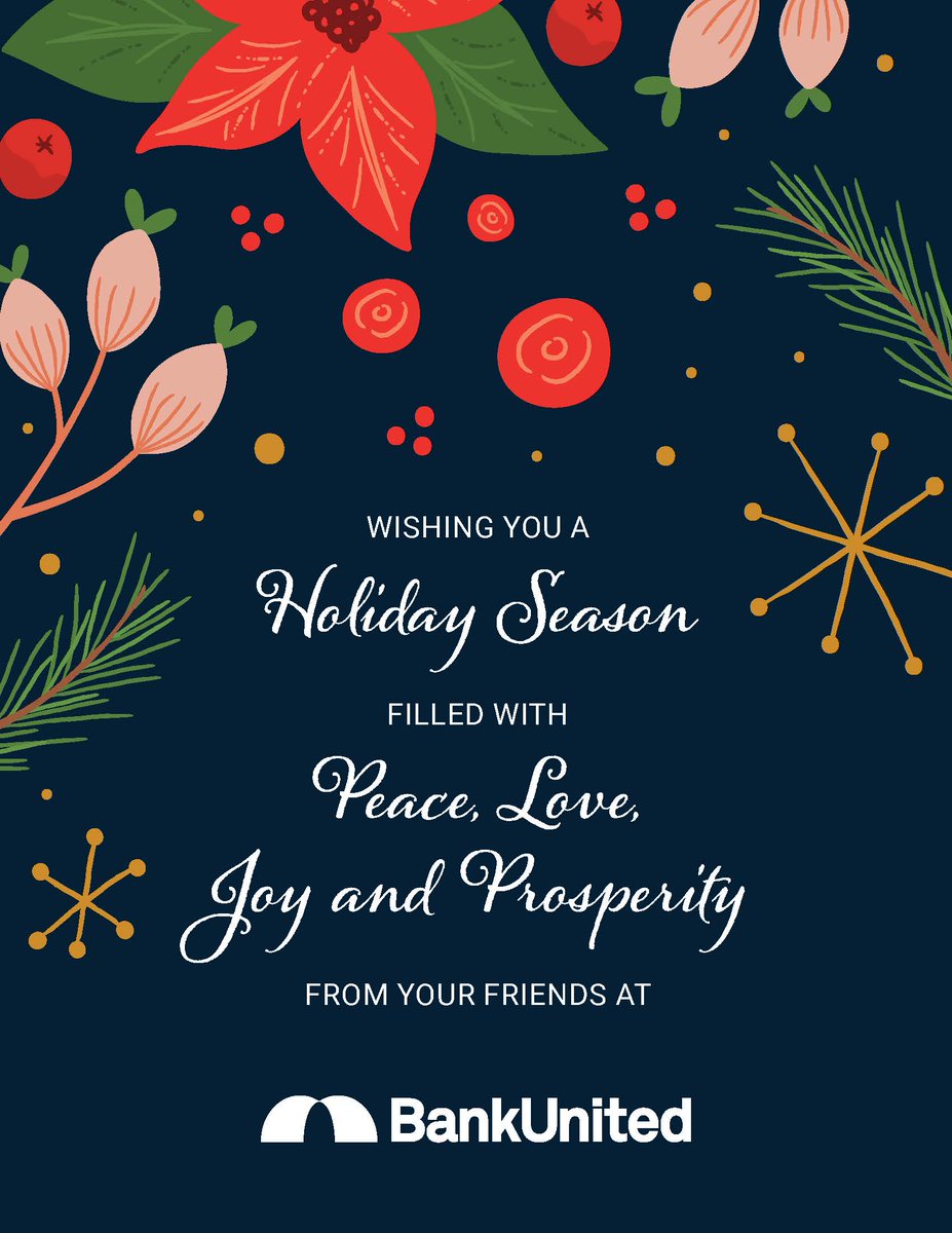 BankUnited's tweet image. 🎄 Wishing everyone happy holidays from your friends at BankUnited ☃️ #GoForMore #BankUnited