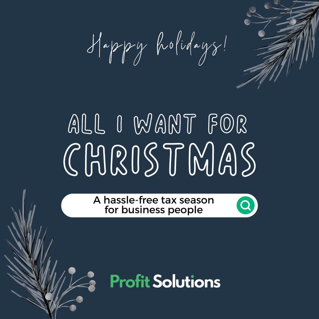 ProfitSolPro's tweet image. Wishing you a holly, jolly Christmas filled with joy and success! All I want for Christmas is a hassle-free tax season for business people like you. May your spreadsheets be organized, deductions plentiful, and audits nonexistent.  🎄💼 

#profitsolutions