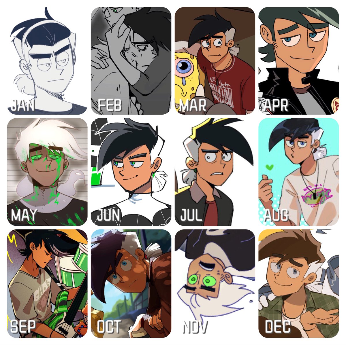 merry christmas also heres a 2023 art summary except its just my favourite half-ghost guyfail 