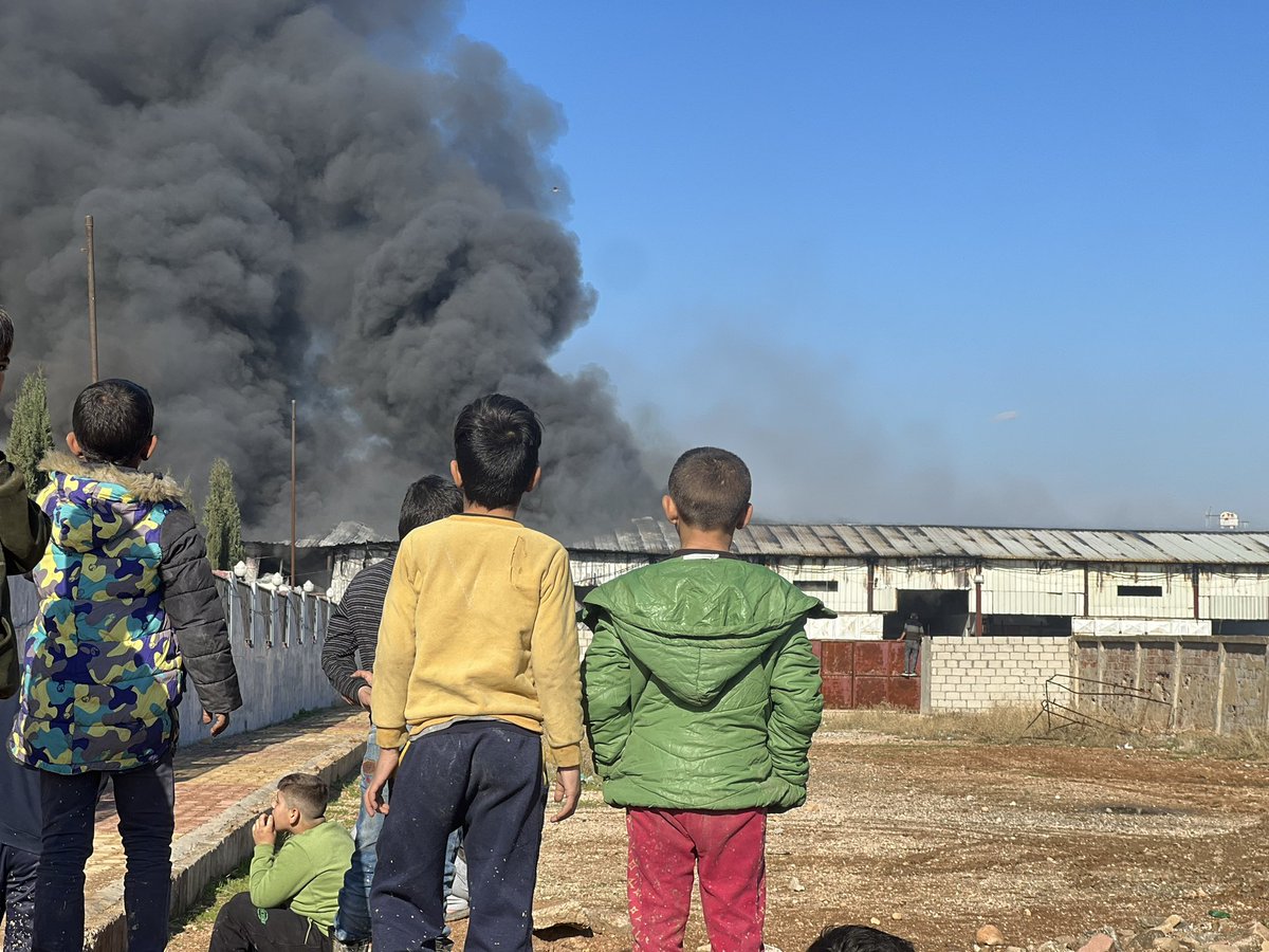 Our children watching the Turkish bombing of our areas