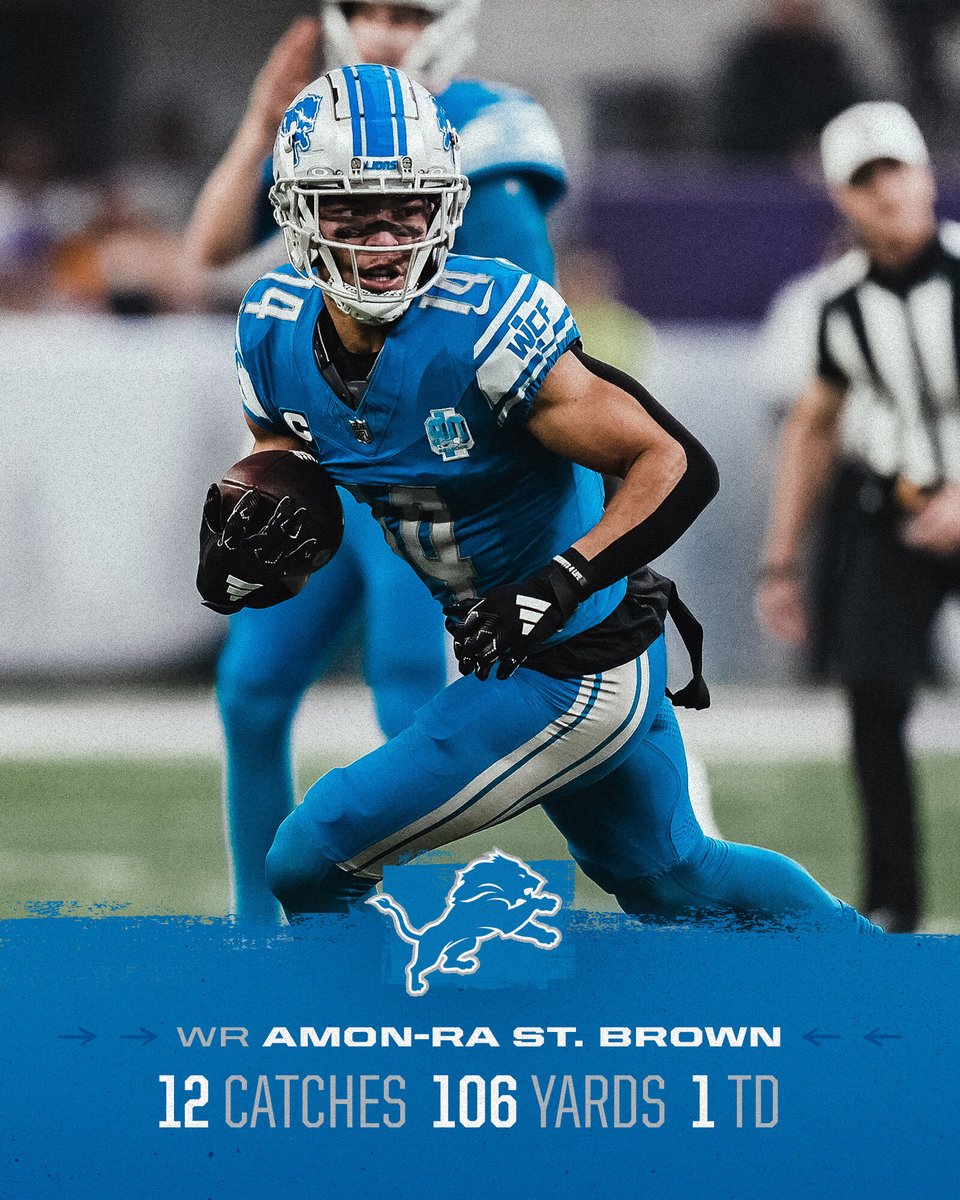 WR <a href="/amonra_stbrown/">Amon-Ra</a> is the fourth Lion to have 8⃣ 100-yard games in a single season. 

#ProBowlVote
