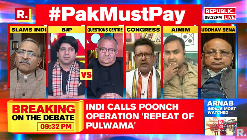republic's tweet photo. #PakMustPay | We stand with our forces. We question our government. If national security is not a issue of politics, then why is there politics in this country?: Syam Prasad Meka, Leader, Congress
Tune in for The Debate and fire in your views with the hashtage - https://t.co/fRdesXKID9
#Poonch #Kashmir #JammuAndKashmir #Article370