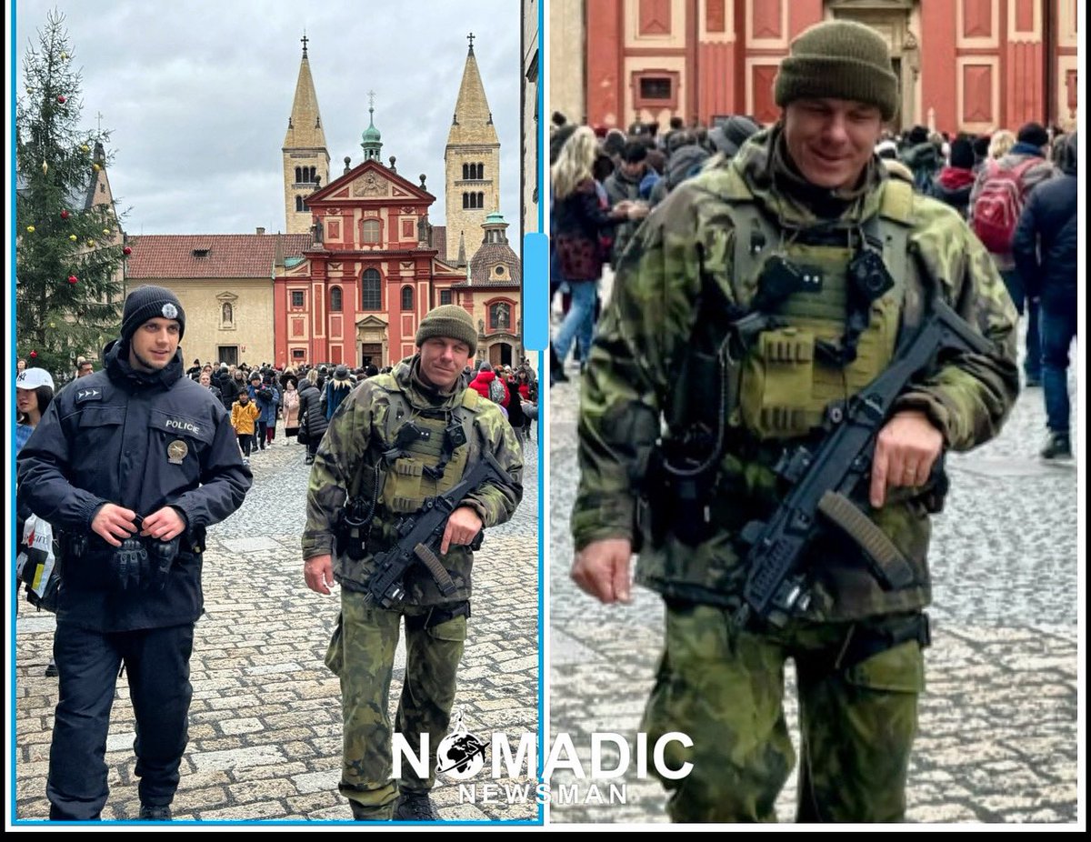 I’m not sure if this scene in front of St. George’s Basilica in Prague is normal, as I have seen it in other countries. I wonder if they fear a copycat of 21 December. That trigger finger is ready.
