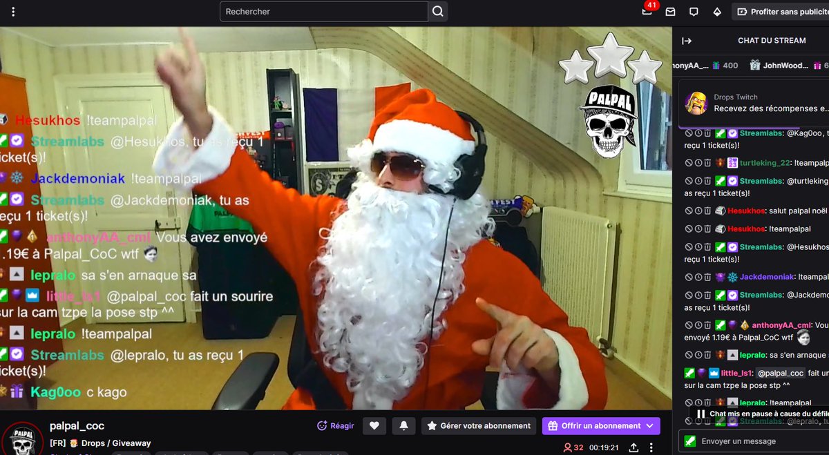 LIVE EN FOLIE DE NOËL ! 🎅 ho ho ho ho ! DROPS/GOOD VIBE/CHRISTMAS/GIVEAWAY/GAMEPLAY AU RENDEZ-VOUS !! 🎄💋 

twitch.tv/palpal_coc