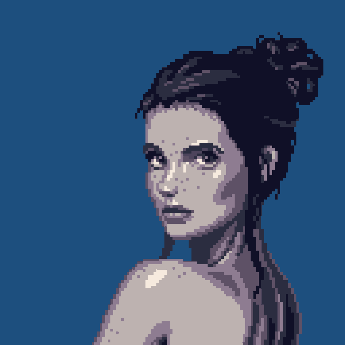 I'm doing portrait studies to get better at faces. 

#pixelart
