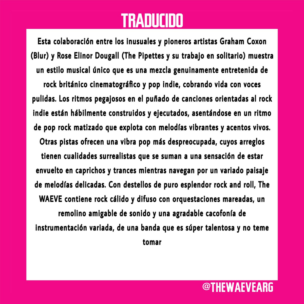 TheWaeveArg's tweet photo. El álbum debut de @The_Waeve quedó en el puesto #8 en la lista de @Under_Radar_Mag sobre los 100 mejores álbumes de 2023 https://t.co/6tm0WrFXtd