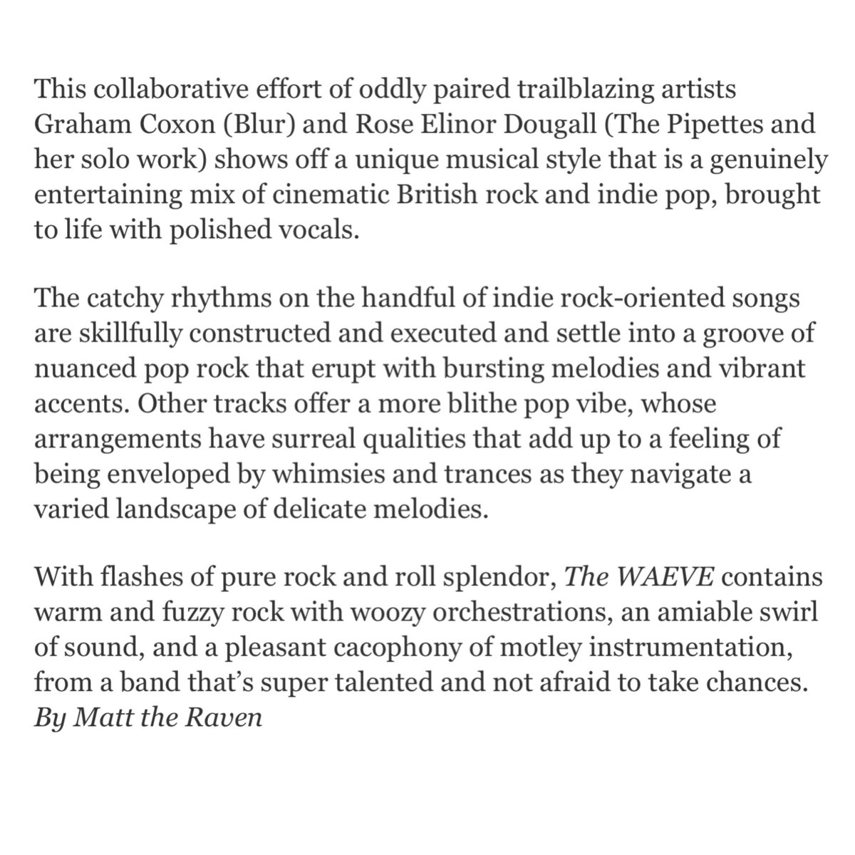 TheWaeveArg's tweet photo. El álbum debut de @The_Waeve quedó en el puesto #8 en la lista de @Under_Radar_Mag sobre los 100 mejores álbumes de 2023 https://t.co/6tm0WrFXtd